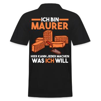 Maurer - Männer Poloshirt - Schwarz - Hinten - Kai (181cm)