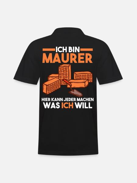 Maurer - Männer Poloshirt - Schwarz