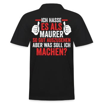 Maurer - Männer Poloshirt - Schwarz - Hinten - Kai (181cm)