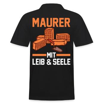 Maurer - Männer Poloshirt - Schwarz - Hinten - Kai (181cm)
