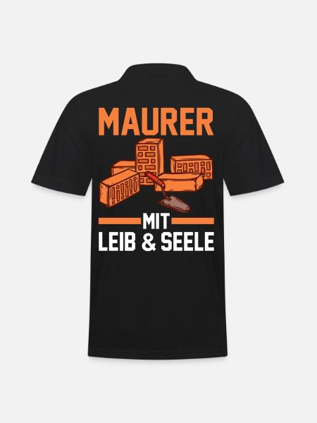Maurer - Männer Poloshirt - Schwarz