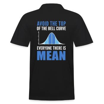 Avoid The Top Of The Bell Curve Everyone There Is - Men's Polo Shirt - black - Back - Kai (181cm)