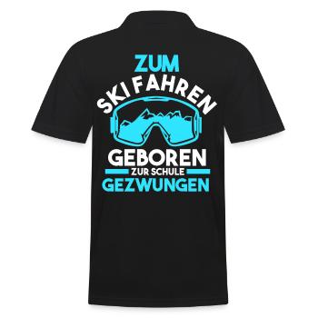 Skifahren Skifahrer Ski - Männer Poloshirt - Schwarz - Hinten - Kai (181cm)