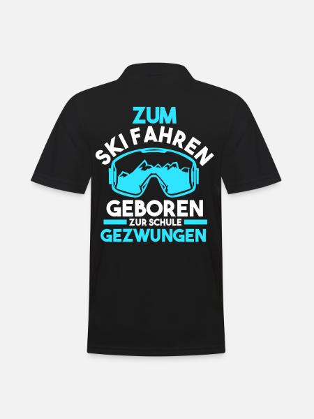 Skifahren Skifahrer Ski - Männer Poloshirt - Schwarz