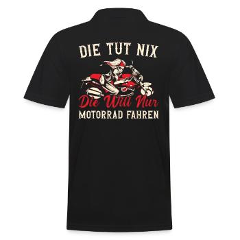 Die Tut Nix Die Will Nur Motorrad Fahren Moped - Männer Poloshirt - Schwarz - Hinten - Kai (181cm)