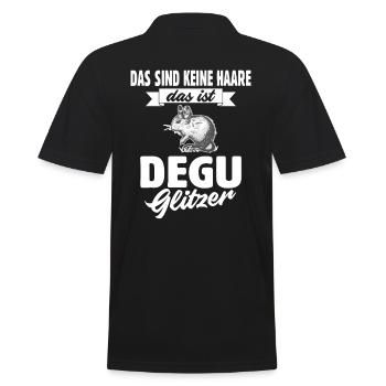 Deguhalter Degu - Männer Poloshirt - Schwarz - Hinten - Kai (181cm)