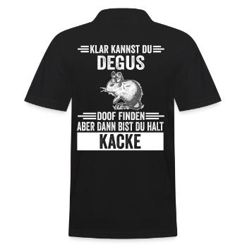 Deguhalter Degu - Männer Poloshirt - Schwarz - Hinten - Kai (181cm)