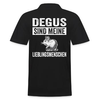 Deguhalter Degu - Männer Poloshirt - Schwarz - Hinten - Kai (181cm)