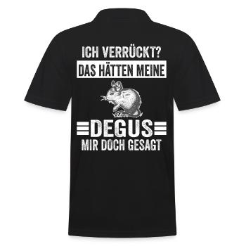 Deguhalter Degus Degu - Männer Poloshirt - Schwarz - Hinten - Kai (181cm)