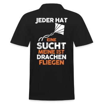 Drachenfliegen - Männer Poloshirt - Schwarz - Hinten - Kai (181cm)