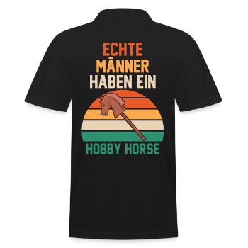 Hobby Horse Steckenpferd Hobbyhorsing - Männer Poloshirt - Schwarz - Hinten - Kai (181cm)