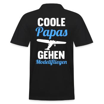 Modellfliegen Papa Vater Vatertag Modellflieger - Männer Poloshirt - Schwarz - Hinten - Kai (181cm)