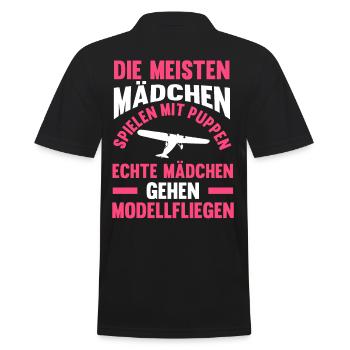 Modellfliegen Modellflieger Modellflug - Männer Poloshirt - Schwarz - Hinten - Kai (181cm)