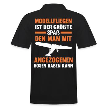 Modellfliegen Modellflieger Modellflug - Männer Poloshirt - Schwarz - Hinten - Kai (181cm)