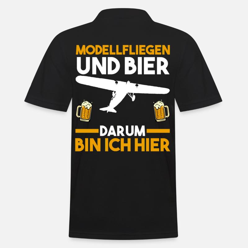 Modellfliegen Modellflieger Bier Modellflug - Männer Poloshirt - Schwarz