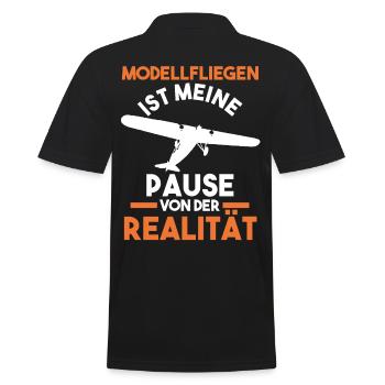 Modellflieger Modellflugzeug Modellfliegen - Männer Poloshirt - Schwarz - Hinten - Kai (181cm)