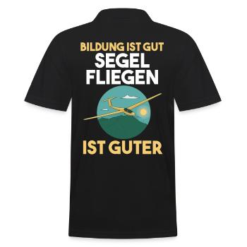 Segelfliegen Segelflieger - Männer Poloshirt - Schwarz - Hinten - Kai (181cm)