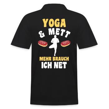 Meditieren Mett Yoga - Männer Poloshirt - Schwarz - Hinten - Kai (181cm)
