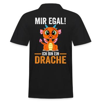 Drachen Mir egal ich bin ein Drache - Männer Poloshirt - Schwarz - Hinten - Kai (181cm)