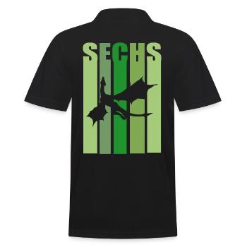 6 Jahre Drache Sechster Geburtstag Drachen - Männer Poloshirt - Schwarz - Hinten - Kai (181cm)