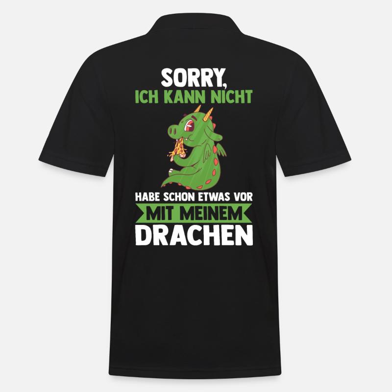 Drachen - Männer Poloshirt - Schwarz