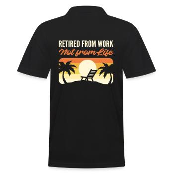 Retraité du travail, pas de la retraite à vie - Polo Homme - noir - Dos - Kai (181cm)