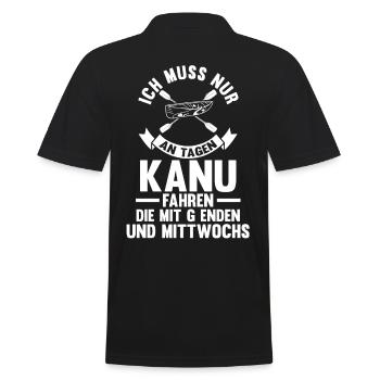 Kanu Kanufahren - Männer Poloshirt - Schwarz - Hinten - Kai (181cm)