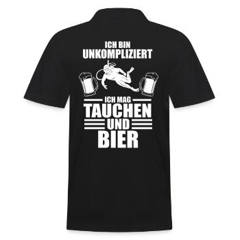 Taucher Tauchen Bier Tauchlehrer - Männer Poloshirt - Schwarz - Hinten - Kai (181cm)