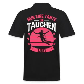 Tauchen Tante Tauchlehrer Taucher - Männer Poloshirt - Schwarz - Hinten - Kai (181cm)