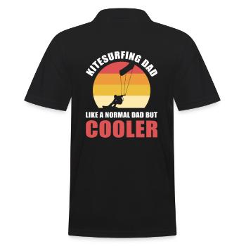 Kitesurfing Dad Like A Normal Dad But Cooler - Männer Poloshirt - Schwarz - Hinten - Kai (181cm)