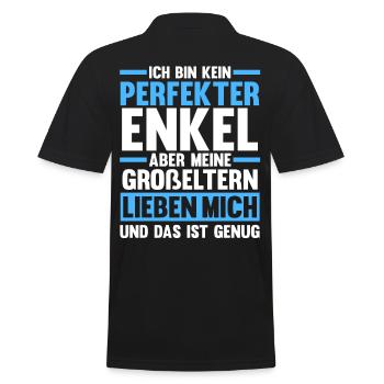 Enkel - Männer Poloshirt - Schwarz - Hinten - Kai (181cm)