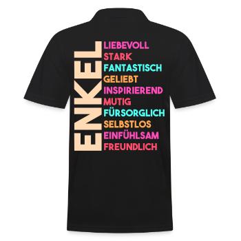 Enkel - Männer Poloshirt - Schwarz - Hinten - Kai (181cm)