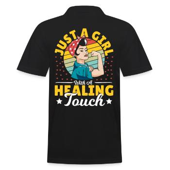 Juste une fille avec un massothérapeute Healing Touch - Polo Homme - noir - Dos - Kai (181cm)