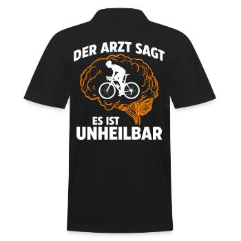 Der Arzt sagt es ist unheilbar Fahrrad - Männer Poloshirt - Schwarz - Hinten - Kai (181cm)