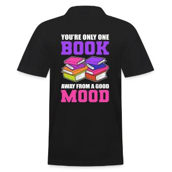 You’re Only One Book Away From a Good Mood Book - Männer Poloshirt - Schwarz - Hinten - Kai (181cm)