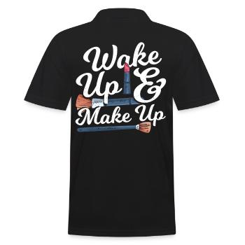 Wake Up & Make Up Makeup Artist - Männer Poloshirt - Schwarz - Hinten - Kai (181cm)