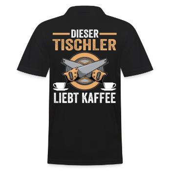Kaffee Tischler - Männer Poloshirt - Schwarz - Hinten - Kai (181cm)