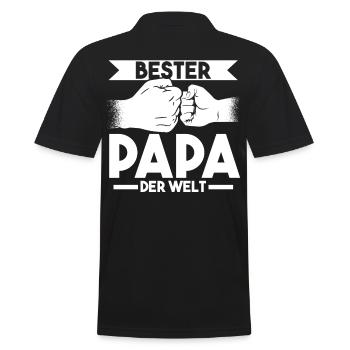 Bester Papa der Welt - Männer Poloshirt - Schwarz - Hinten - Kai (181cm)