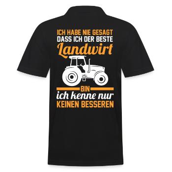 Landwirt Landwirt Bauer Traktor - Männer Poloshirt - Schwarz - Hinten - Kai (181cm)