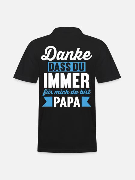 Vater Danke Papa - Männer Poloshirt - Schwarz