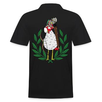 Huhn Krieger Hippie Hühner Pfeil - Männer Poloshirt - Schwarz - Hinten - Kai (181cm)