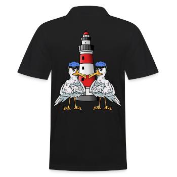 Mouettes maritimes Oiseaux de mer Phare Côte Oiseaux de mer - Polo Homme - noir - Dos - Kai (181cm)
