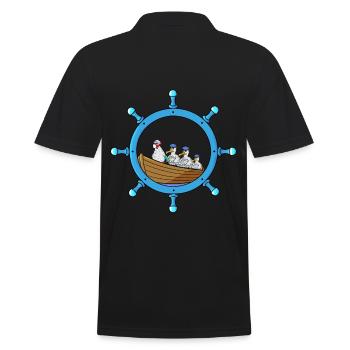 Volant maritime Grand-mère Poulet Détresse Bateau à rames - Polo Homme - noir - Dos - Kai (181cm)