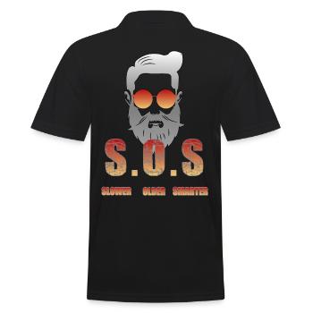 Best Smart Oldie - Männer Poloshirt - Schwarz - Hinten - Kai (181cm)