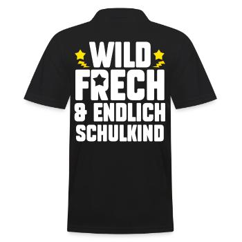 Schüler Schulanfang Einschulung Schulkind - Männer Poloshirt - Schwarz - Hinten - Kai (181cm)