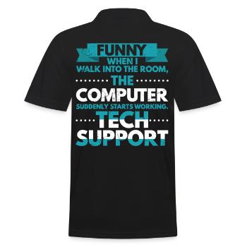 When I Enter The Room Computer Works - Men's Polo Shirt - black - Back - Kai (181cm)