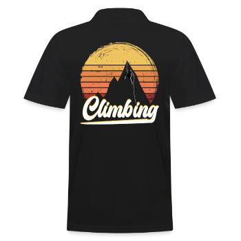 Kletterleidenschaft - Männer Poloshirt - Schwarz - Hinten - Kai (181cm)