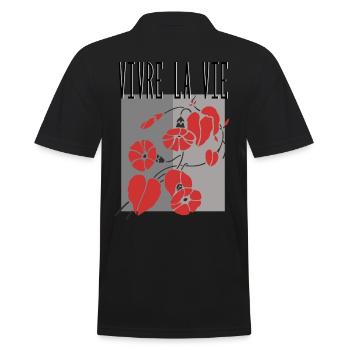 Live life - Men's Polo Shirt - black - Back - Kai (181cm)