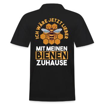 Imker Honig Bienen - Männer Poloshirt - Schwarz - Hinten - Kai (181cm)