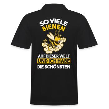 Imker Honig Bienen - Männer Poloshirt - Schwarz - Hinten - Kai (181cm)